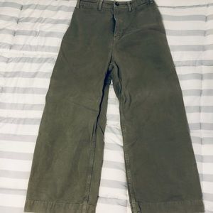 {We The Free} Green Wide Leg Cropped Pants